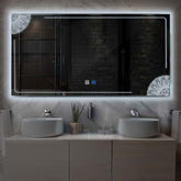 Specchio LED Rettangolare | Pulsanti touch | Funzione anti-appannamento | Luce bianca fredda - Reyze Serie Good Vibes Modello 7
